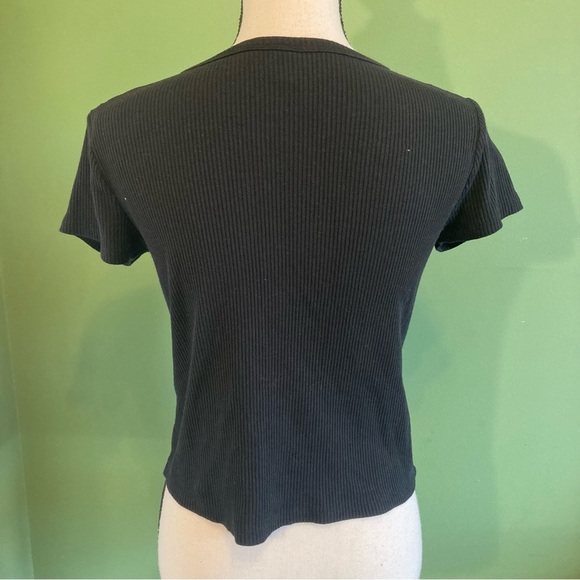 Old Navy Black Ribbed Button Down Shirt - Picture 4 of 5